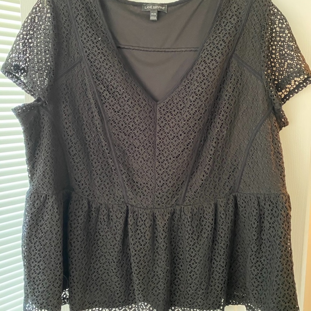 Black Peplum Lane Bryant Blouse